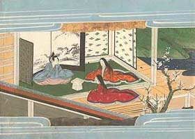 [Norikiyo, his wife and daughter.]