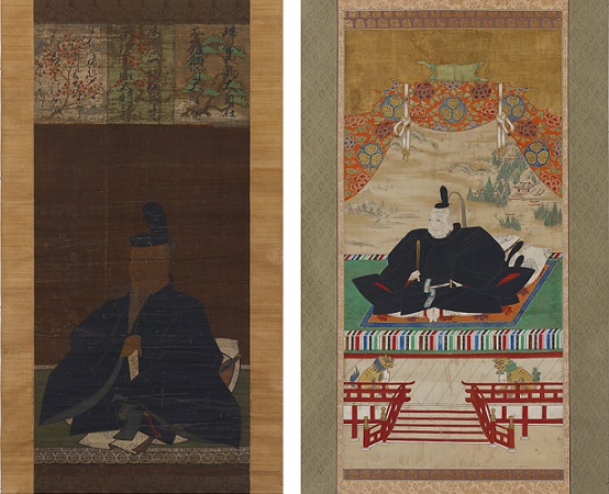 左：菅原道真（天神）像／右：徳川家康像
